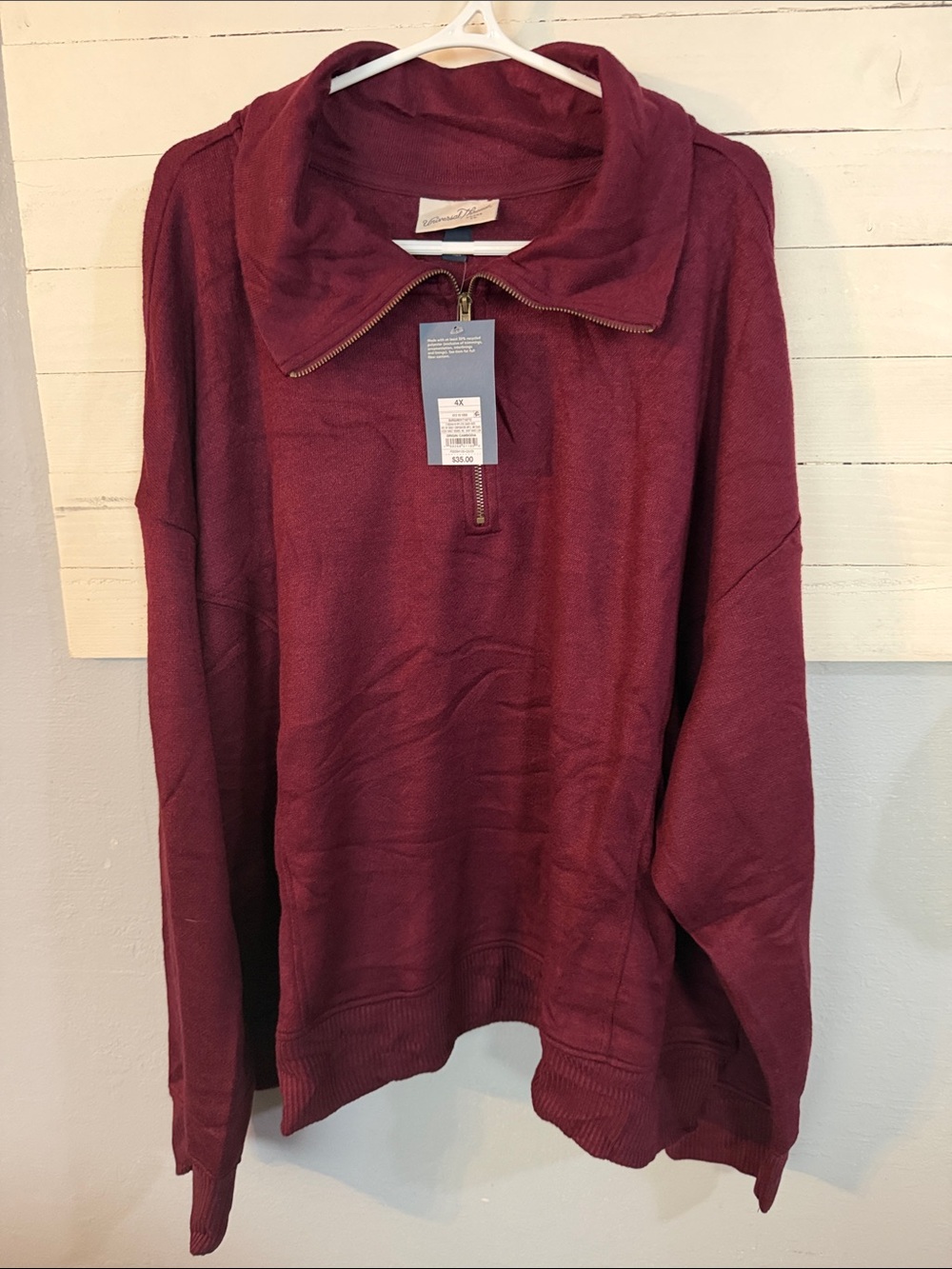 Target Women's Half-Zip Collard Sweatshirt - Wine